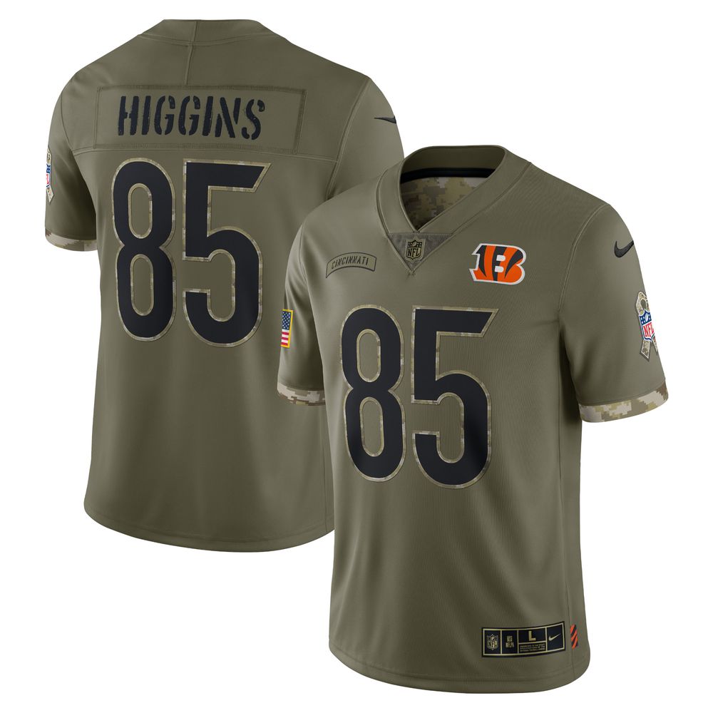 Men's Nike Tee Higgins Olive Cincinnati Bengals 2022 Salute To