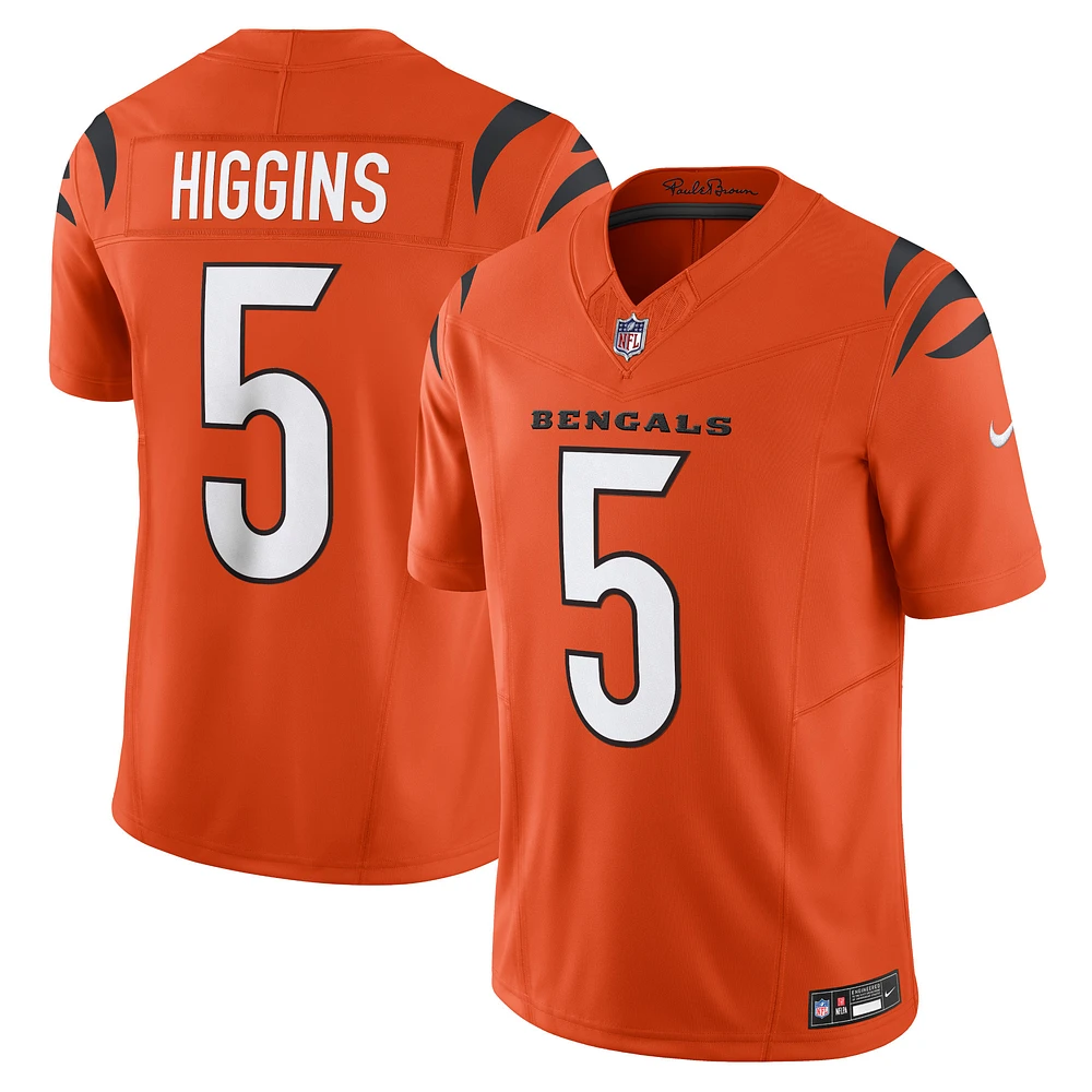 T-shirt Nike pour homme Higgins Orange Cincinnati Bengals Vapor F.U.S.E. Maillot limité