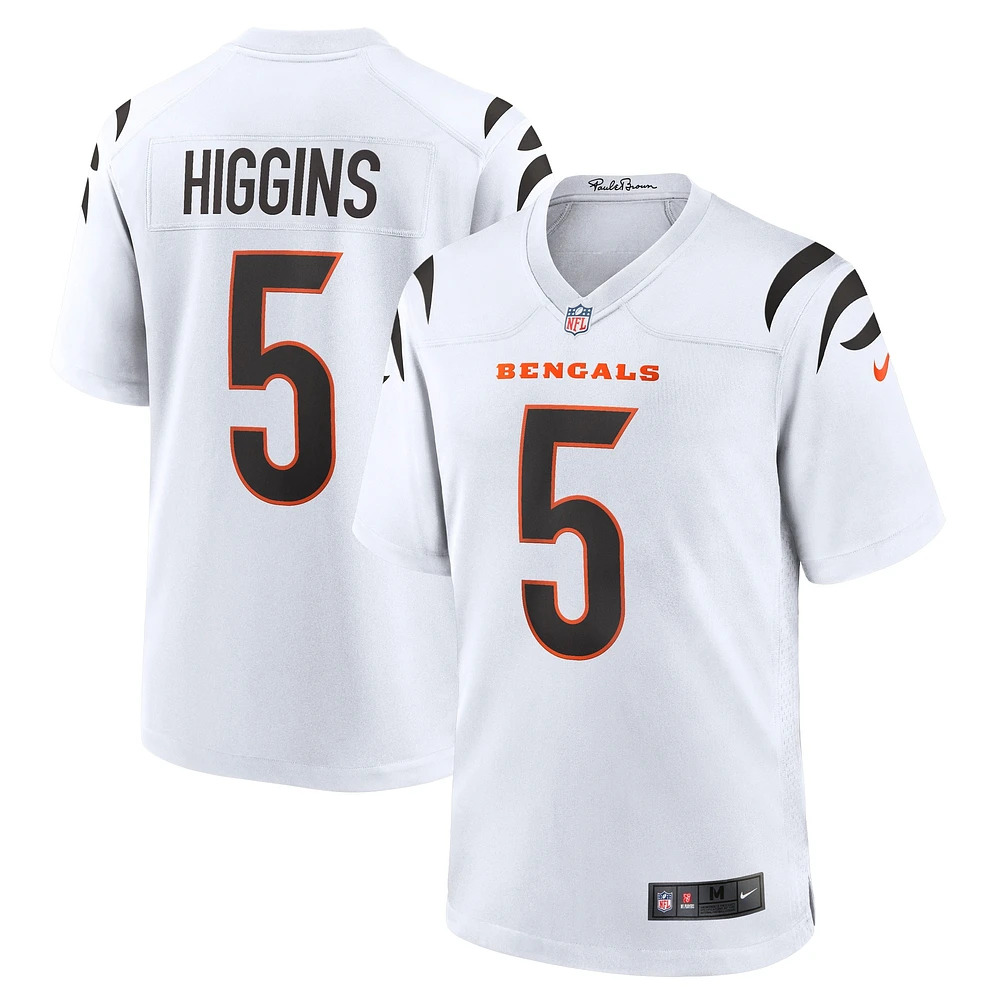 Maillot de match Nike Tee Higgins blanc pour hommes des Bengals Cincinnati