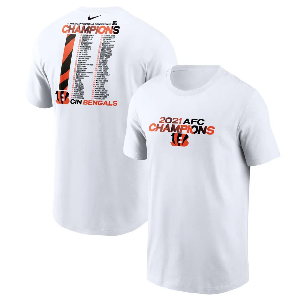 Lids Cincinnati Bengals Nike 2021 AFC Champions Roster T-Shirt