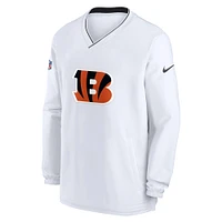 Men's Nike White Cincinnati Bengals 2023/24 Sideline Repel V-Neck Long Sleeve Pullover Windshirt