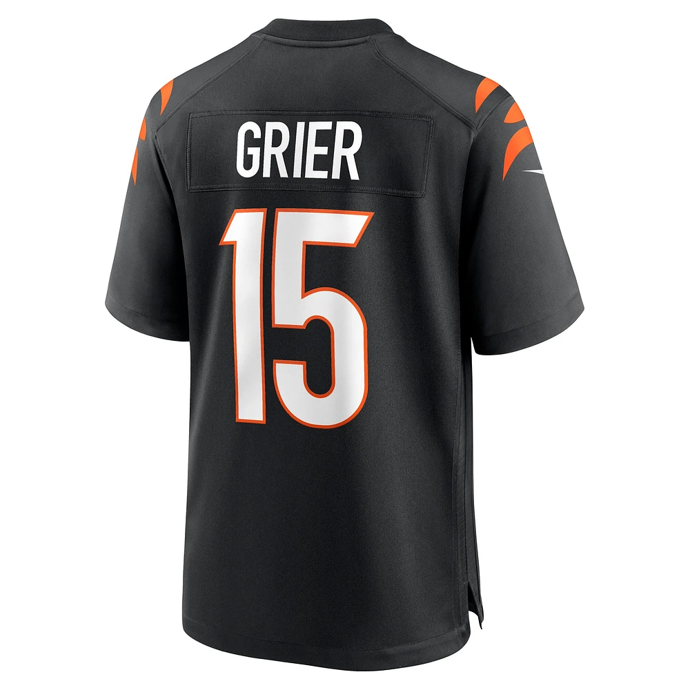 Men's Nike Will Grier Black Cincinnati Bengals Team Game Jersey