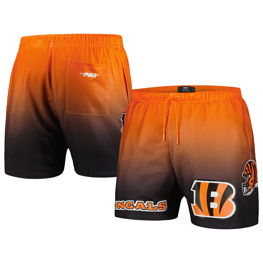 Short en maille ombré Pro Standard pour hommes, noir/orange, Cincinnati Bengals