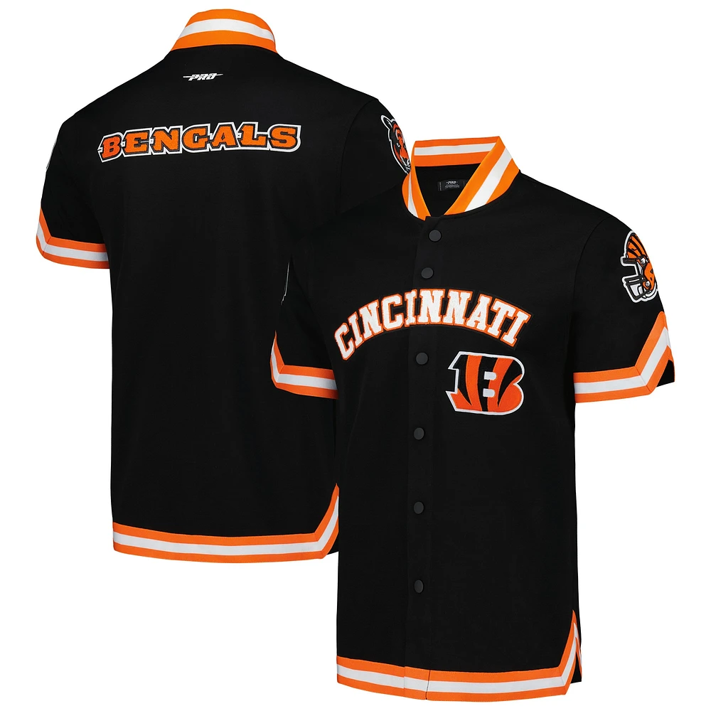 Men's Pro Standard Black Cincinnati Bengals Classic Warm-Up Short Sleeve Full-Snap Jacket