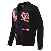 Men's Pro Standard Black Cincinnati Bengals Prep Button-Up Cardigan Sweater