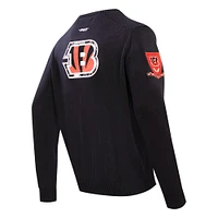 Men's Pro Standard Black Cincinnati Bengals Prep Button-Up Cardigan Sweater