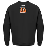 Men's Pro Standard Black Cincinnati Bengals Turn It Up Drop Shoulder Pullover Sweatshirt