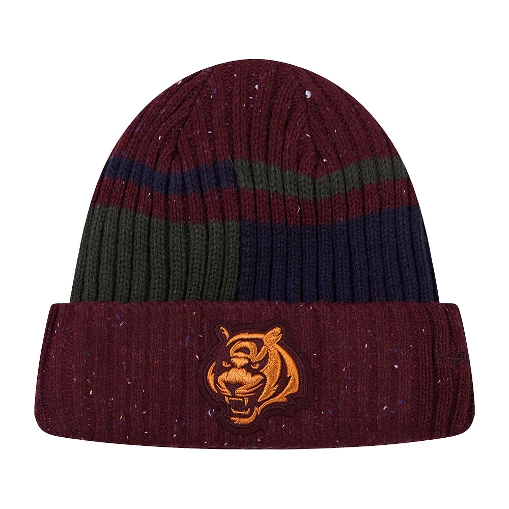 Men's Pro Standard Burgundy Cincinnati Bengals Speckled Cuffed Knit Hat