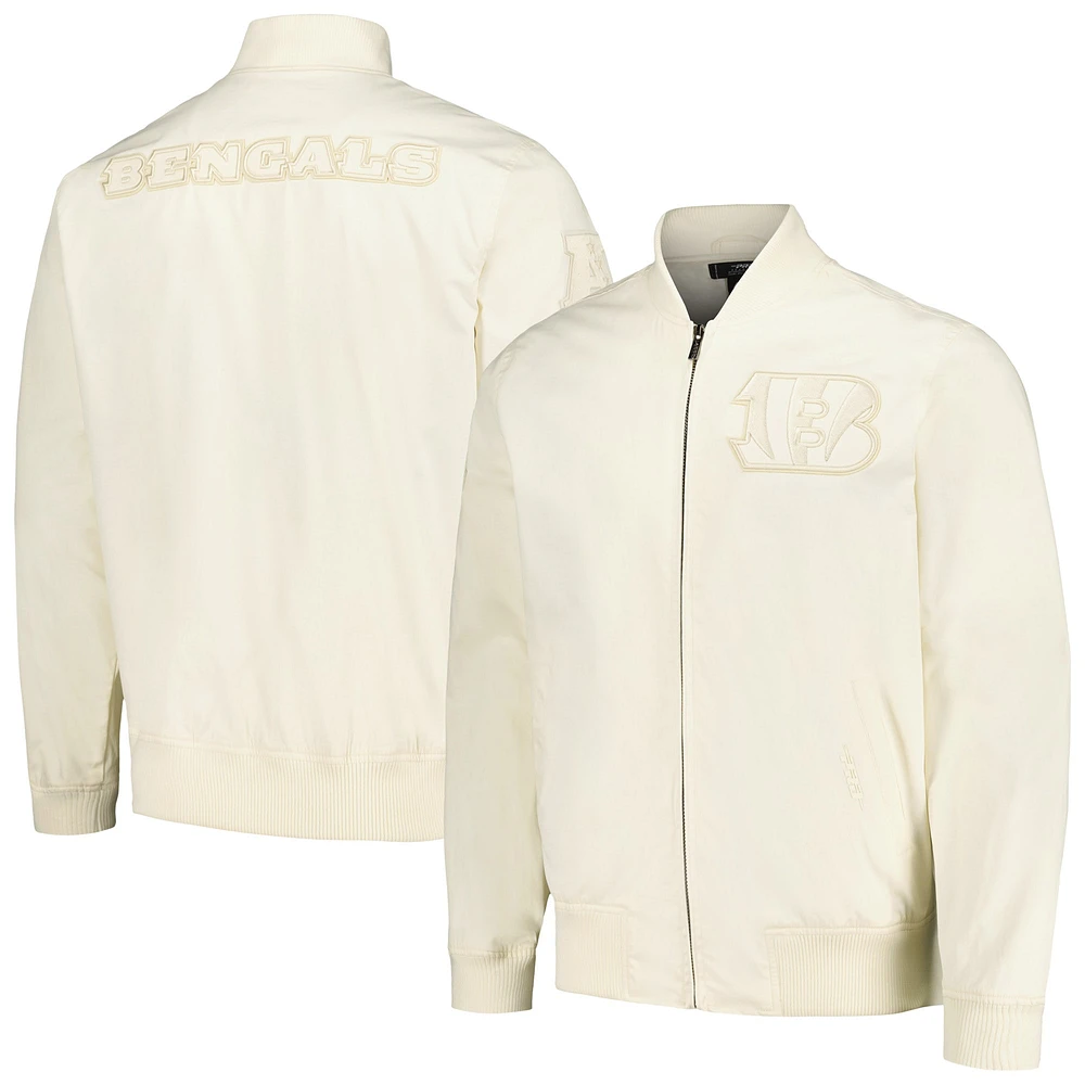 Men's Pro Standard Cream Cincinnati Bengals Neutral Full-Zip Jacket