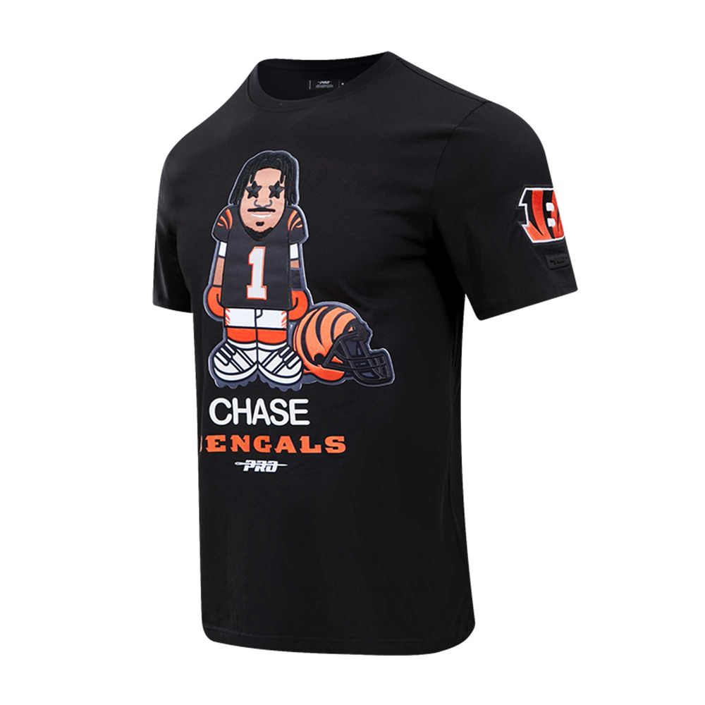 Men's Pro Standard Ja'Marr Chase Black Cincinnati Bengals Player Avatar Graphic T-Shirt