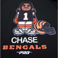 Men's Pro Standard Ja'Marr Chase Black Cincinnati Bengals Player Avatar Graphic T-Shirt