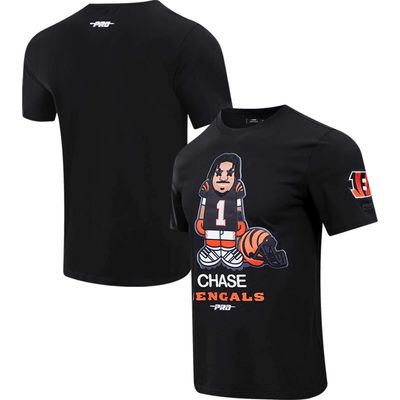 Men's Pro Standard Ja'Marr Chase Black Cincinnati Bengals Player Avatar Graphic T-Shirt