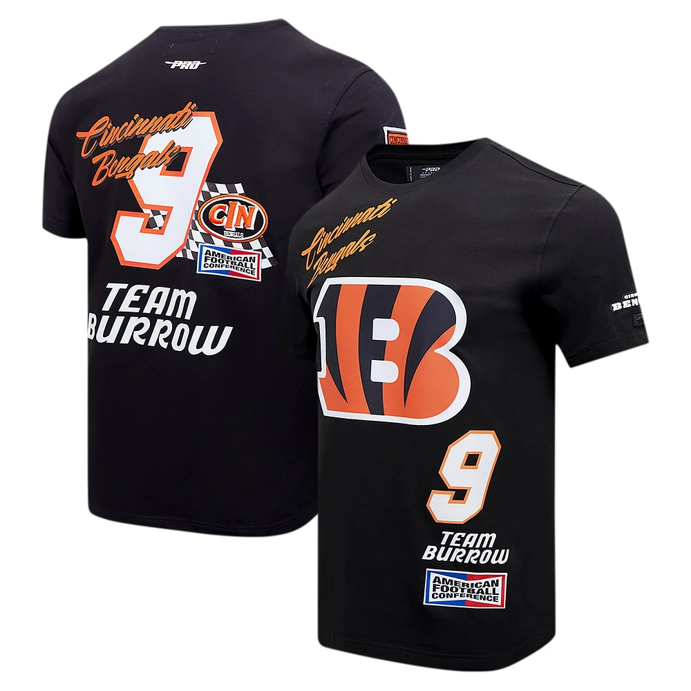 T-shirt Pro Standard Joe Burrow pour hommes, noir, Cincinnati Bengals Fast Lane, nom et numéro de joueur