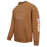 Men's Pro Standard Joe Burrow Brown Cincinnati Bengals Pullover Crewneck Sweatshirt