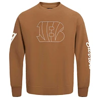 Men's Pro Standard Joe Burrow Brown Cincinnati Bengals Pullover Crewneck Sweatshirt