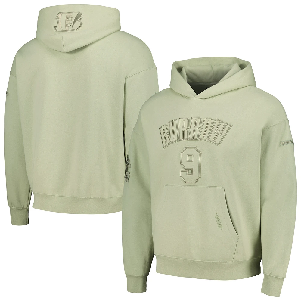 Sweat à capuche Pro Standard Joe Burrow pour hommes, vert clair, nom et numéro du joueur des Bengals de Cincinnati