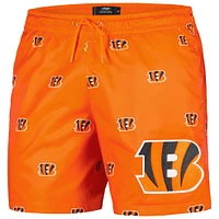 Men's Pro Standard  Orange Cincinnati Bengals Allover Print Mini Logo Shorts