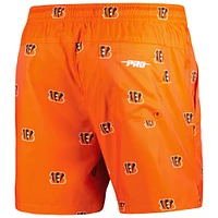 Men's Pro Standard  Orange Cincinnati Bengals Allover Print Mini Logo Shorts