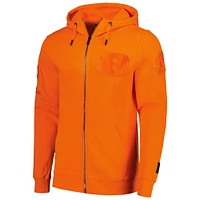 Men's Pro Standard Orange Cincinnati Bengals Triple Tonal Full-Zip Hoodie