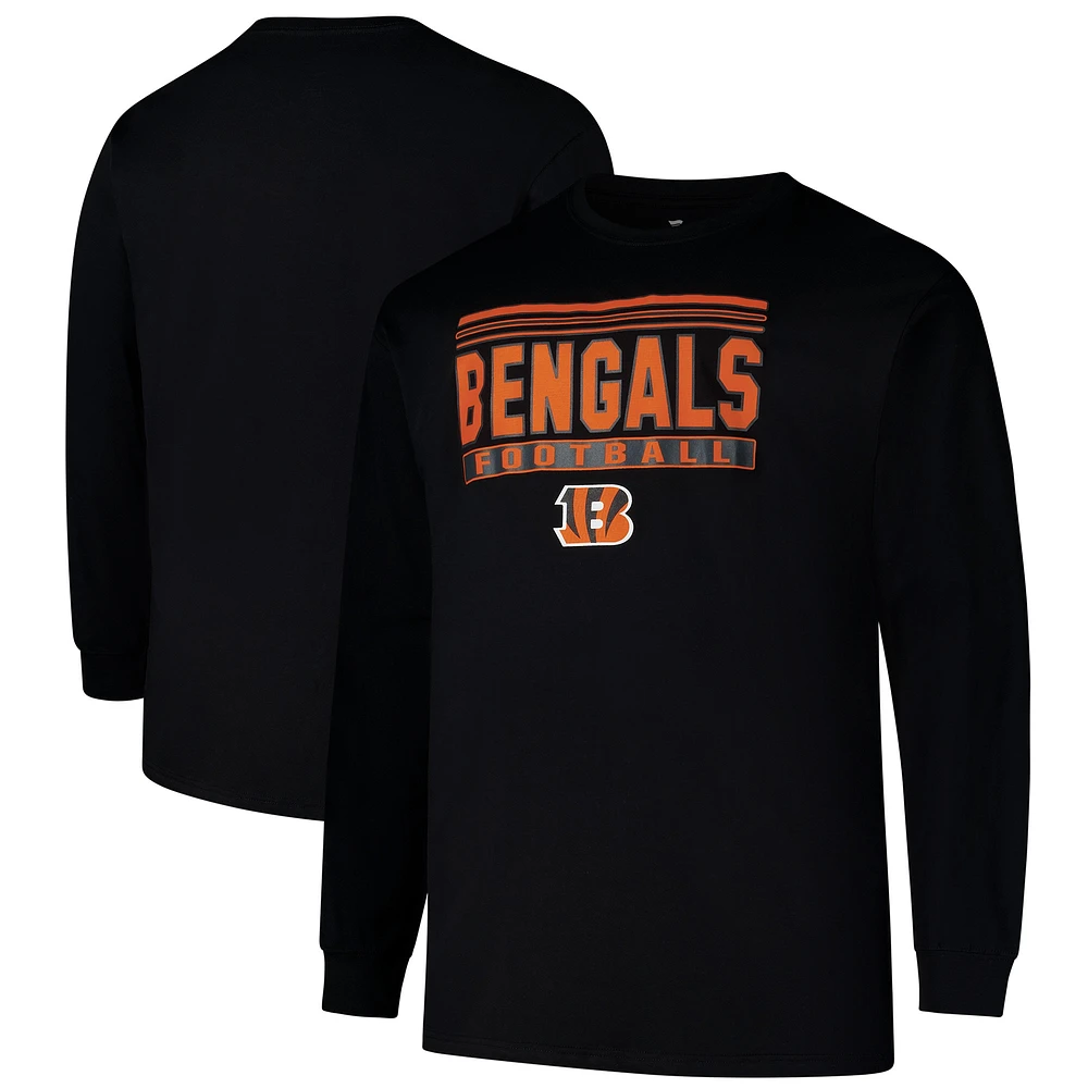 Men's Profile  Black Cincinnati Bengals Big & Tall Pop Long Sleeve T-Shirt