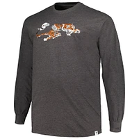 Men's Profile  Heather Charcoal Cincinnati Bengals Big & Tall Throwback Long Sleeve T-Shirt