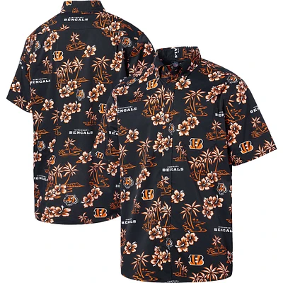 Chemise boutonnée Kekai des Bengals de Cincinnati pour homme Reyn Spooner noire