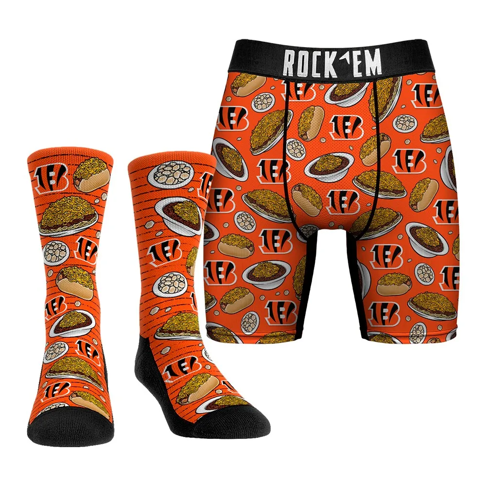 Lids Cincinnati Bengals Rock Em Socks Local Food Underwear and Crew Combo  Pack
