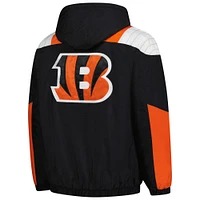 Men's Starter Black/Orange Cincinnati Bengals Charger Half-Zip Pullover Jacket