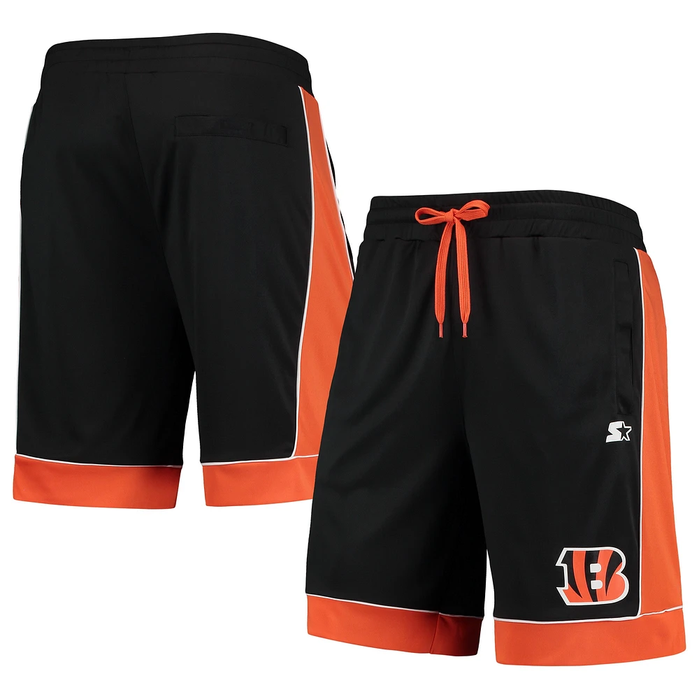 Men's Starter Black/Orange Cincinnati Bengals Fan Favorite Fashion Shorts