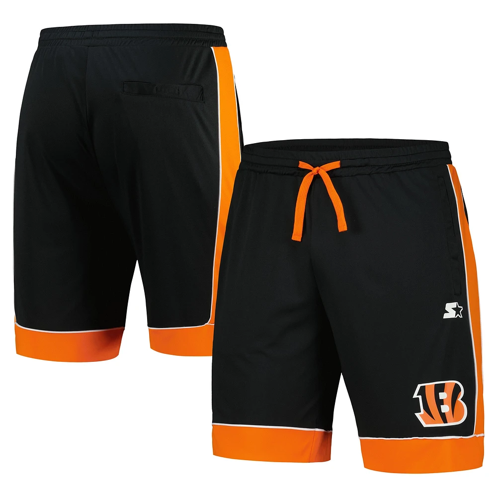 Short de mode préféré des fans Bengals Cincinnati Starter noir/orange pour hommes