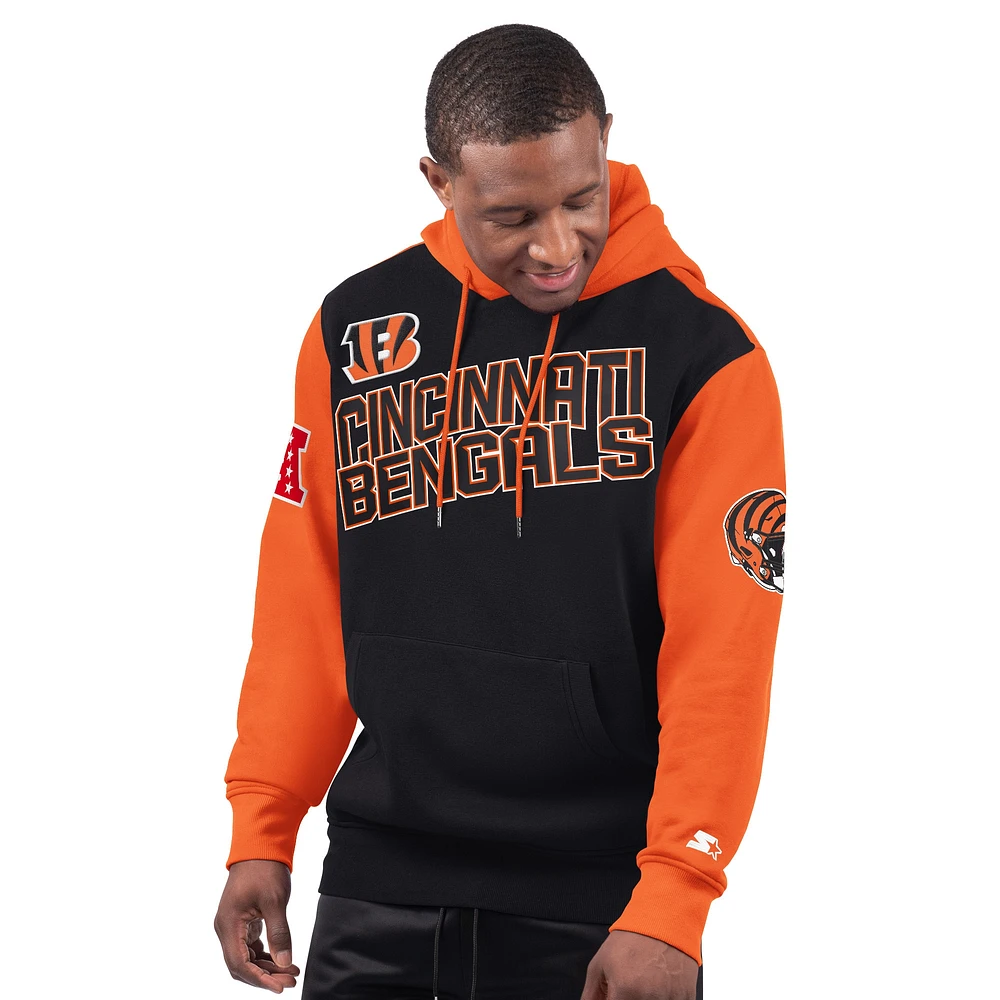 Men's Starter Black Cincinnati Bengals Extreme Pullover Hoodie