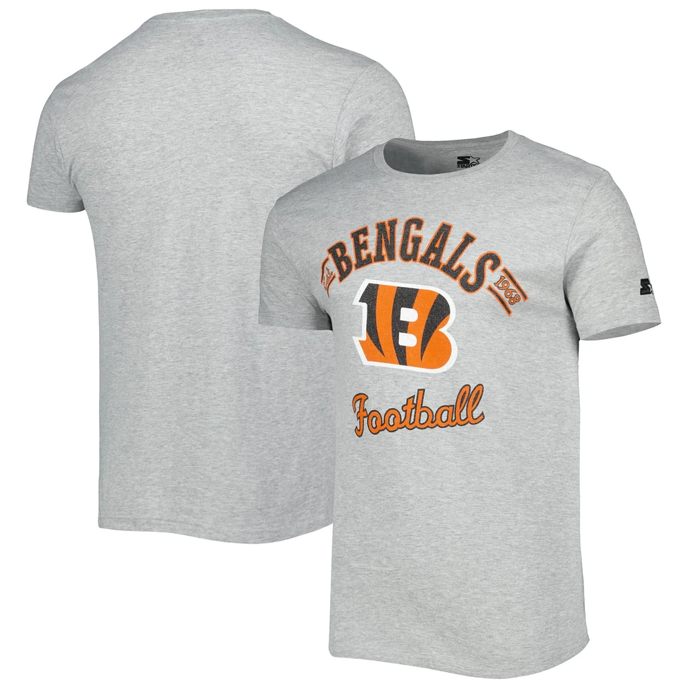 T-shirt Prime Time des Bengals de Cincinnati Starter gris chiné pour homme