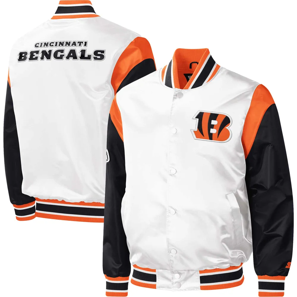 Lids Cincinnati Bengals Starter Throwback Warm Up Pitch Satin Full-Snap  Varsity Jacket - White