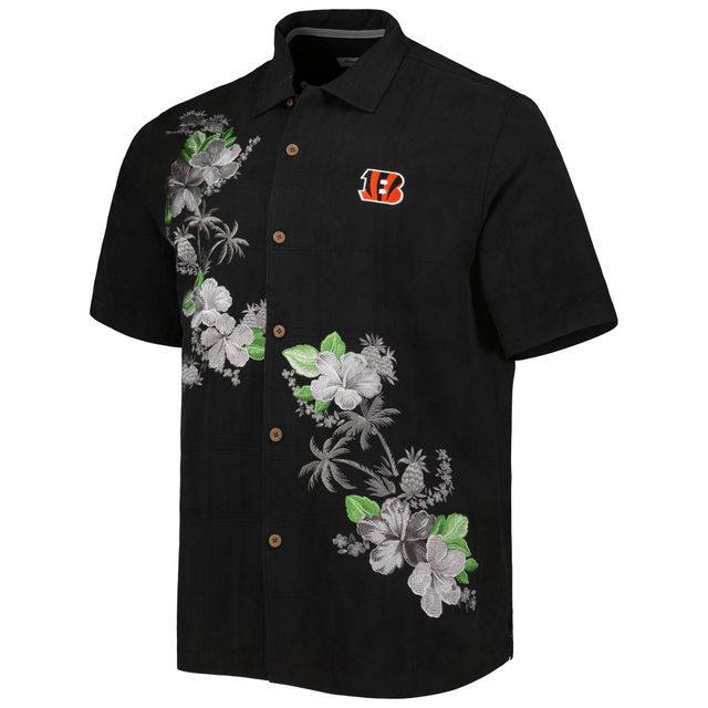 Chemise boutonnée pour homme Tommy Bahama Black Cincinnati Bengals Sport Azule Oasis Camp