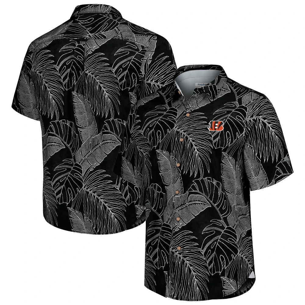 Men's Tommy Bahama Black Cincinnati Bengals Sport Vine Line Button-Down Shirt