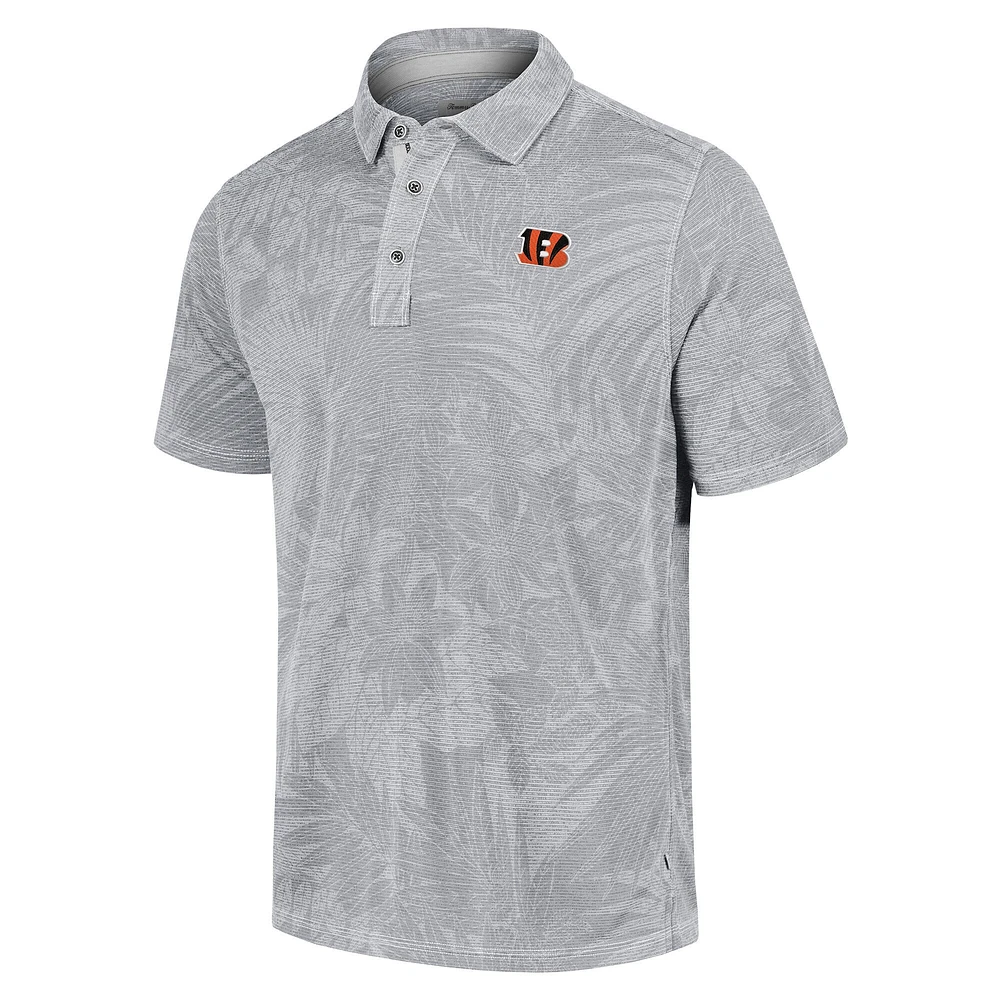 Polo Tommy Bahama gris pour homme des Bengals de Cincinnati Sport Santiago Paradise