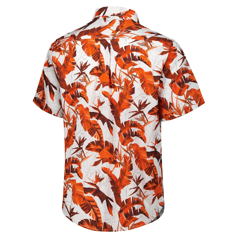 Men's Tommy Bahama Orange Cincinnati Bengals Sunnyvale Blooms Camp Button-Up Shirt