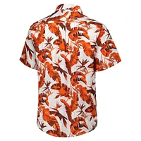 Men's Tommy Bahama Orange Cincinnati Bengals Sunnyvale Blooms Camp Button-Up Shirt