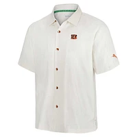 Men's Tommy Bahama White Cincinnati Bengals Coconut Matchup Camp Button-Up Shirt