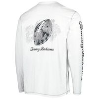 Men's Tommy Bahama White Cincinnati Bengals Laces Out Billboard Long Sleeve T-Shirt