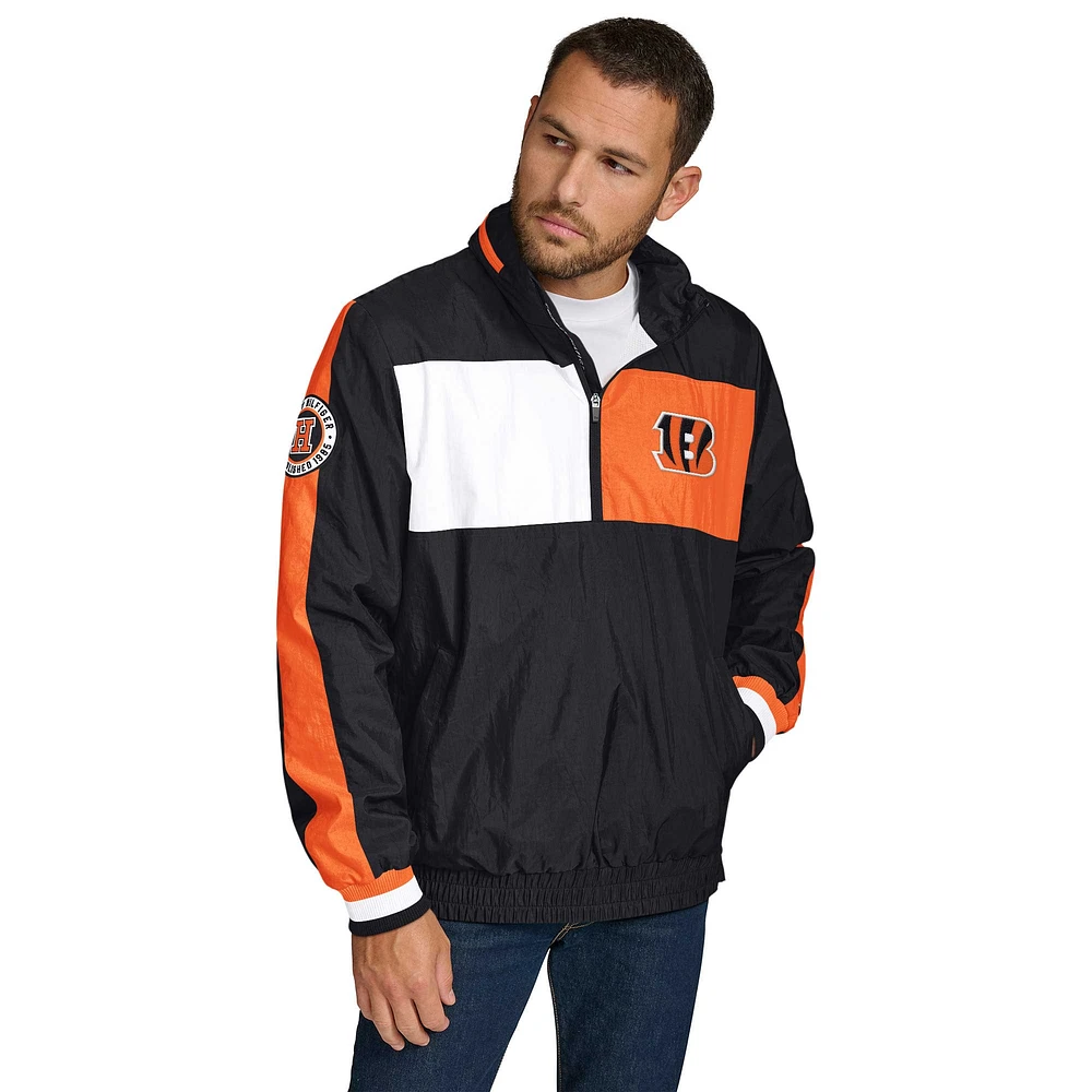 Veste à capuche légère demi-zip pour homme Tommy Hilfiger Cincinnati Bengals Gael noire