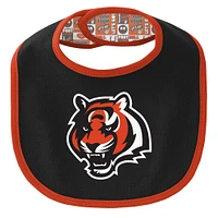 Newborn & Infant Cincinnati Bengals Dynamic Duo Bodysuit, Bib Knit Hat Set