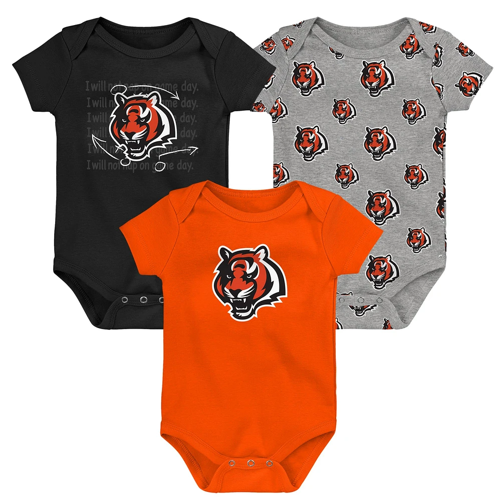 Newborn & Infant Cincinnati Bengals Team Starter 3-Pack Bodysuit Set