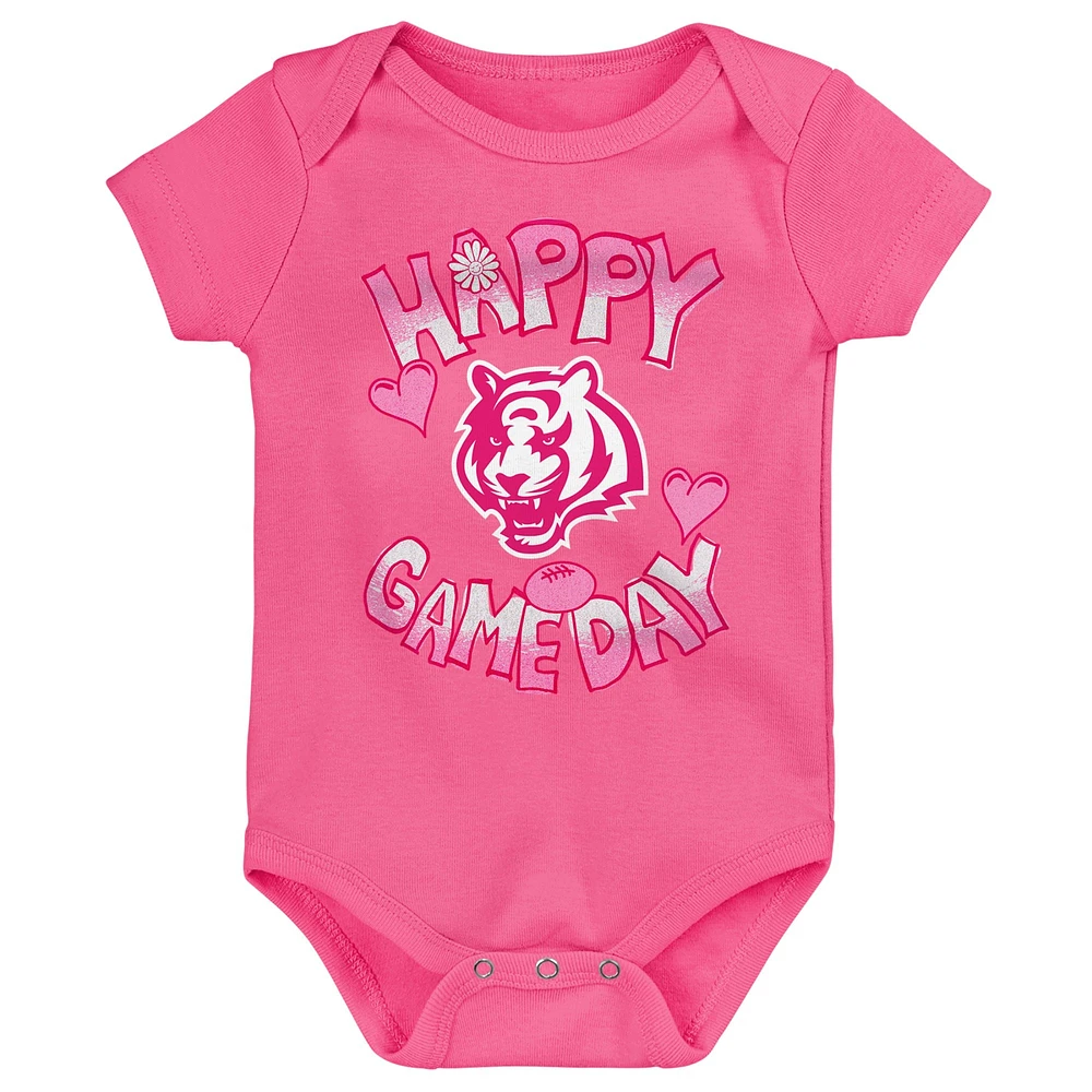 Body rose pour nouveau-né Cincinnati Bengals Happy Gameday