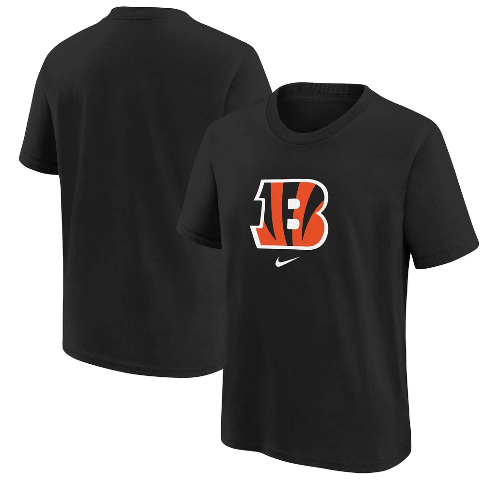 T-shirt noir avec logo des Bengals de Cincinnati pour enfants d'âge préscolaire