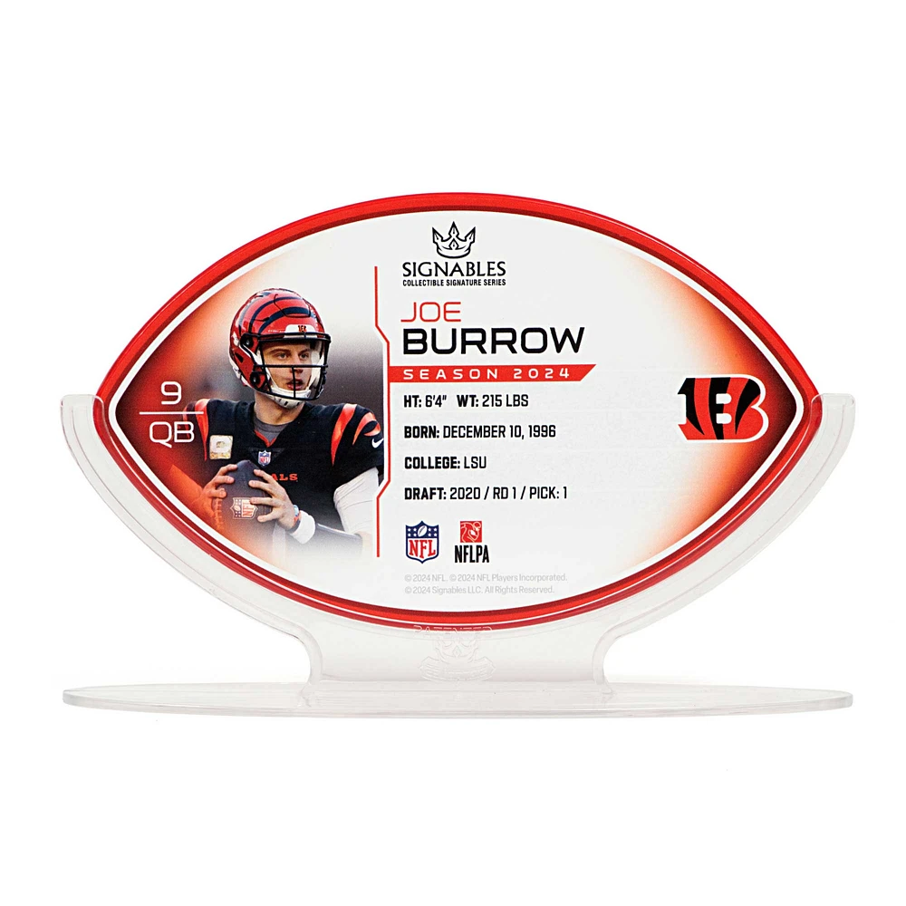 Signables Joe Burrow Cincinnati Bengals NFL 2024 Objet de collection