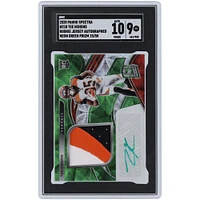 Tee Higgins Cincinnati Bengals Maillot autographié Panini Spectra Neon Green Prizm 2020 Tri-Color Relic #210 #15/50 SGC Carte recrue authentifiée 9/10