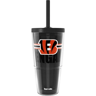 Gobelet classique Tervis Cincinnati Bengals de 24 oz avec couvercle à paille Go the Distance