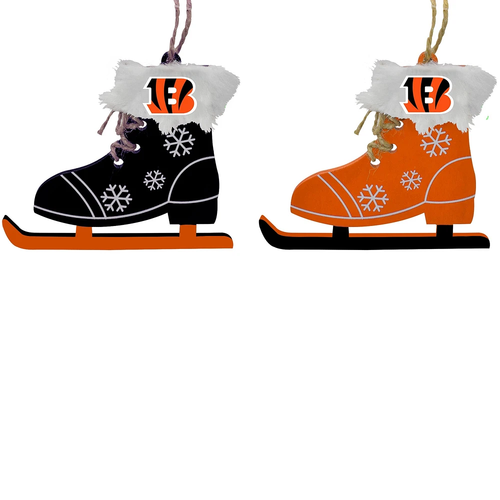 The Memory Company Cincinnati Bengals Lot de deux décorations pour patins à glace