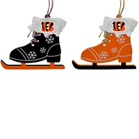 The Memory Company Cincinnati Bengals Two-Pack Ice Skate Ornament Set